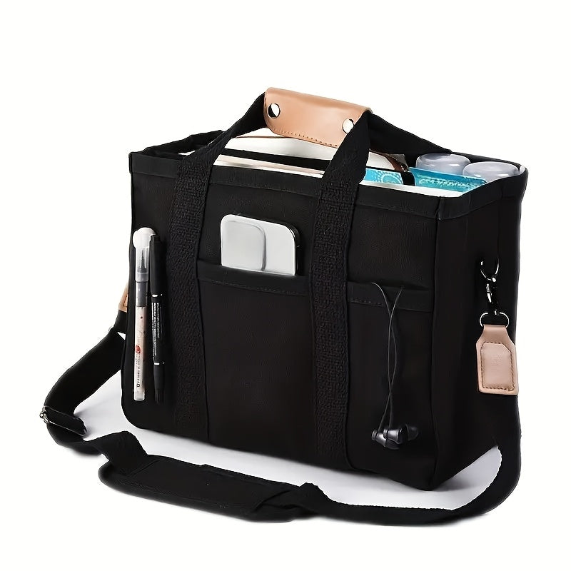 Women's Stylish Canvas Shoulder Bag - Convertible Crossbody & Handheld Design, Durable Commuter Bag with Multiple Compartments | Large Capacity | Perfect for Work, School, Travel